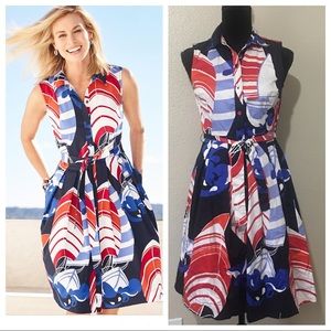 Talbots Petites geometric sailboat shirt dress